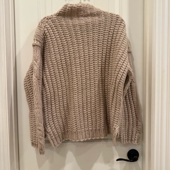 Maeve Mock-Neck Cable Wool Blend Sweater - Picture 7 of 10